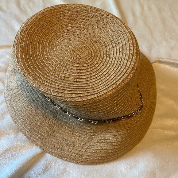 Halston Heritage Tan and Brown Wide Brim Hat main image 5